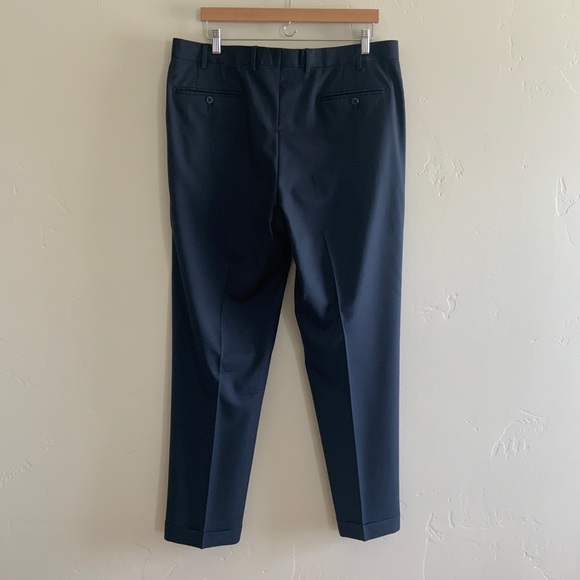 Zanella Todd Flat Front Luxury 120's Wool Serge Pant Navy Men’s Size 38 x 32 US - Picture 6 of 16